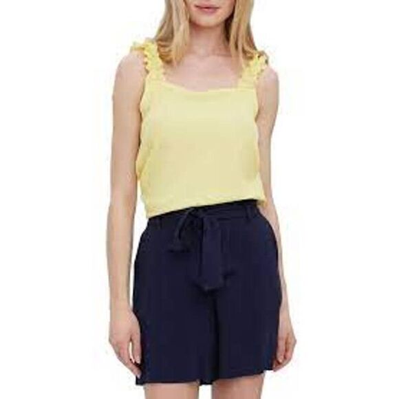 Vero Moda Yellow Pam Ruffle Strap Tank Top - M (NWT) - Picture 2 of 12